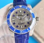 Luxury Copy Rolex Submariner Pave Diamond Dial Blue Ceramic Bezel 40mm